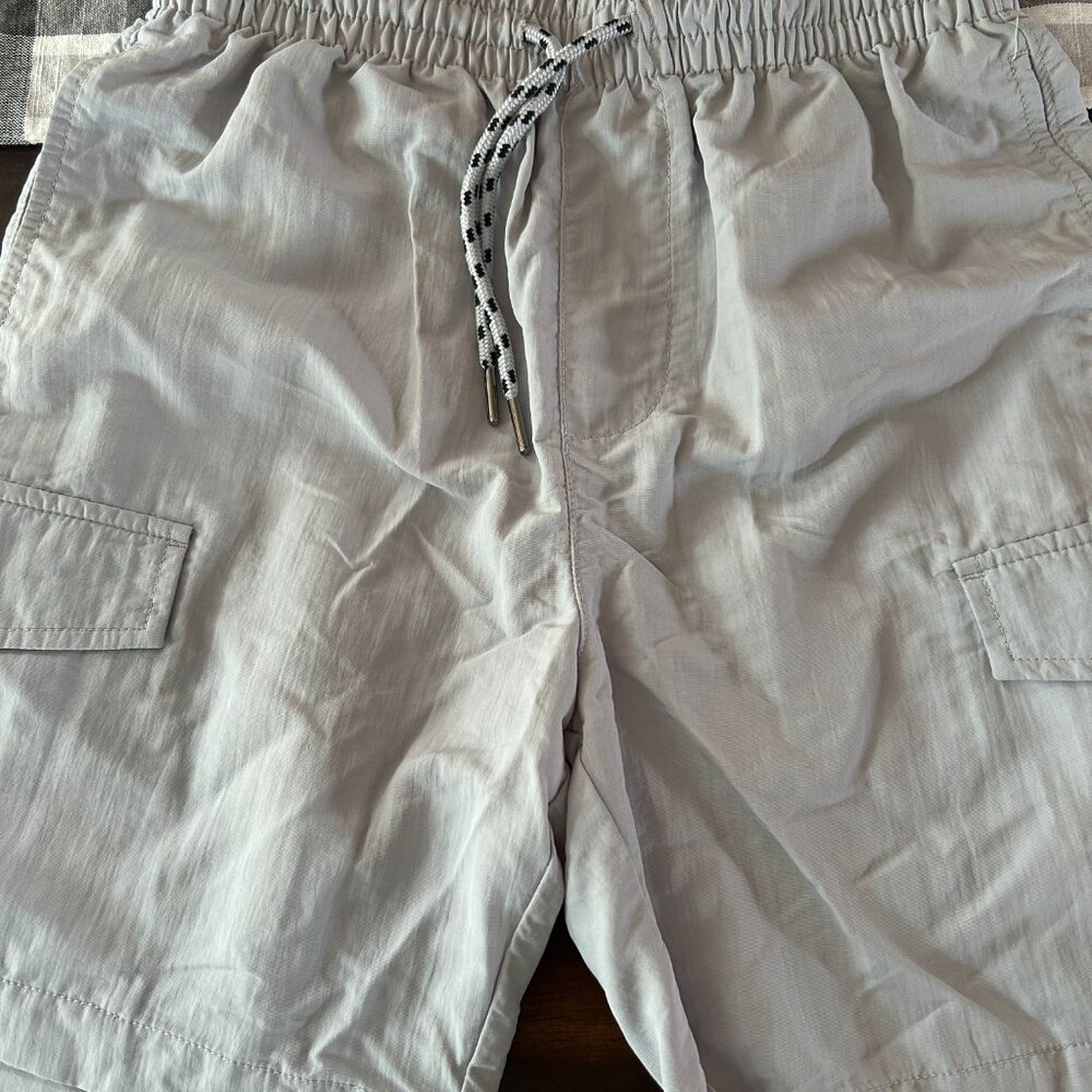 Grey drawstring cargo shorts